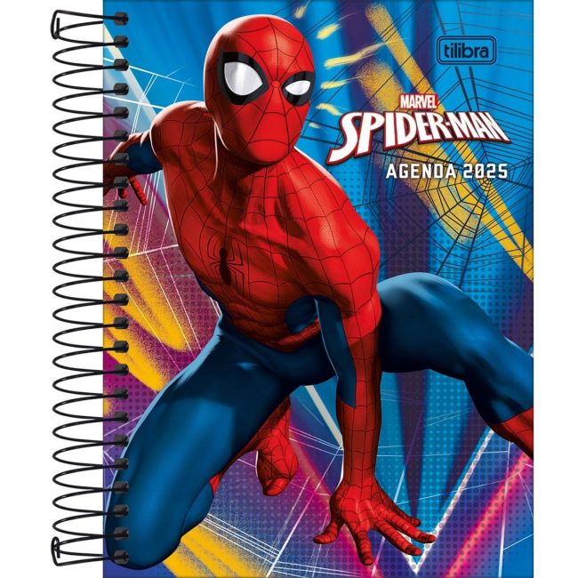 Agenda 2024 Espiral Spider Man M4 Tilibra na Papelaria Moderna