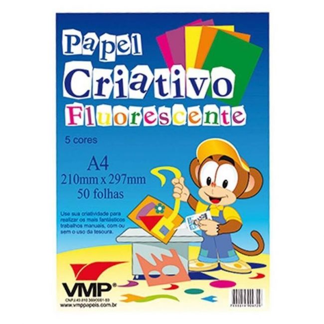 Bloco Criativo A4 Fluorescente A4 50fls VMP