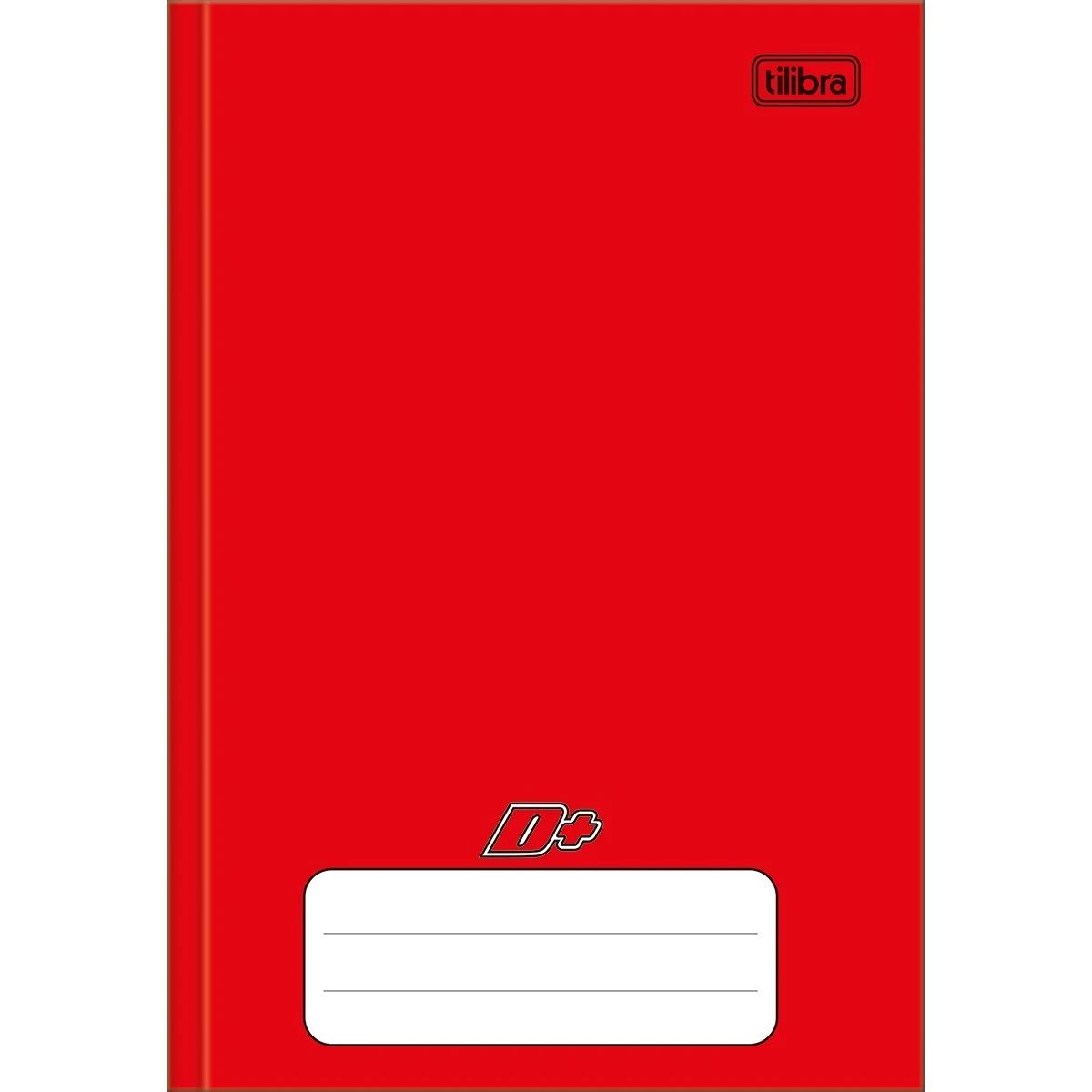 Caderno Brochura Capa Dura 1/4 D+ Vermelho 48 Folhas