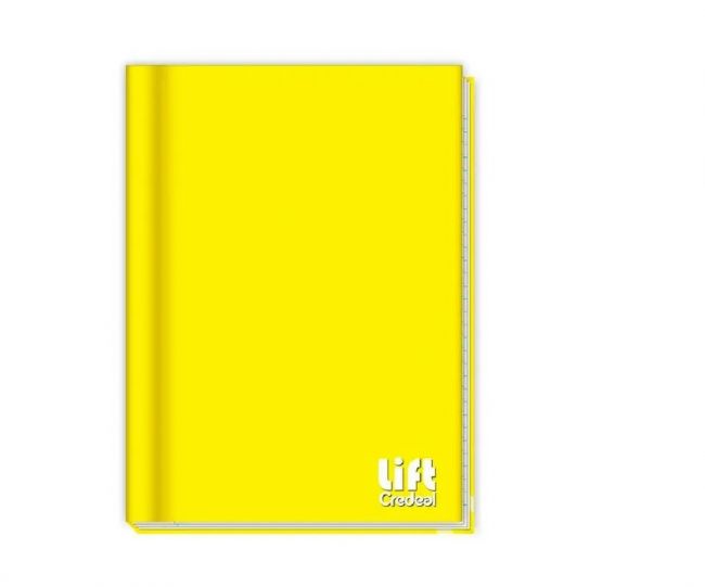 Caderno Brochura Capa Dura Univ. Lift Amarelo 48f Credeal