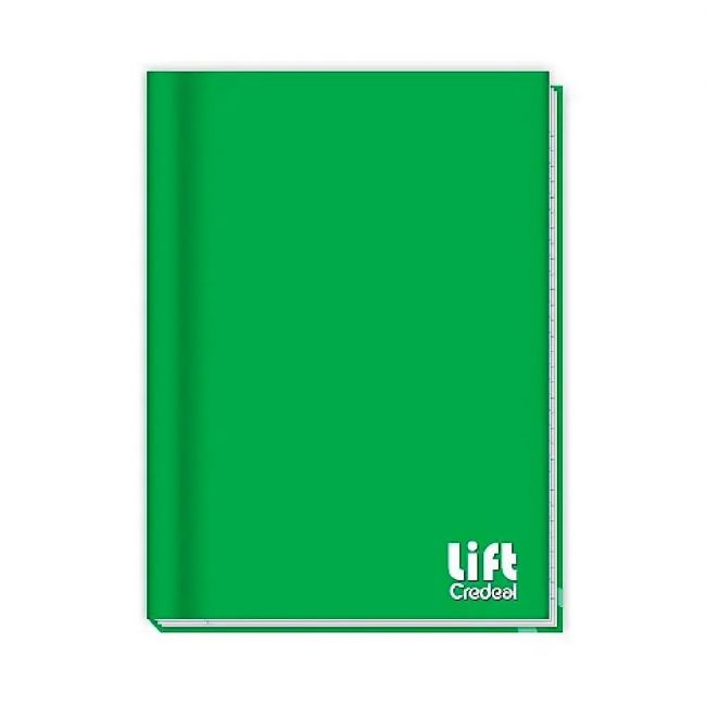 Caderno Brochura Capa Dura Univ. Lift Verde 96f Credeal