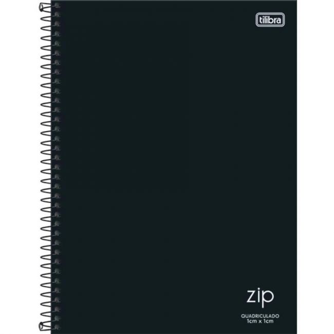 Caderno Quadriculado 1x1 Espiral Capa Dura Univ Zip Preto 80fls Tilibra