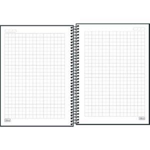 Caderno Quadriculado 1x1 Espiral Capa Dura Univ Zip Preto 80fls Tilibra