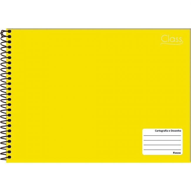 Caderno de Cartografia e Desenho Foroni Class C/96 Folhas - Amarelo