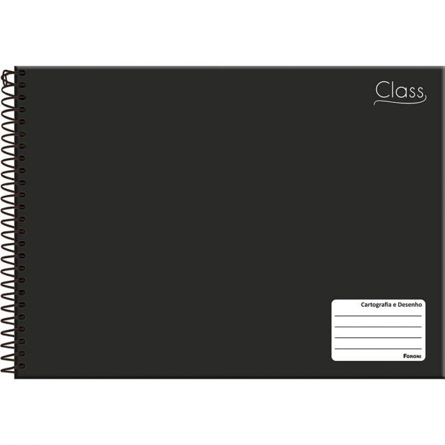 Caderno de Cartografia e Desenho Foroni Class C/96 Folhas - Preto