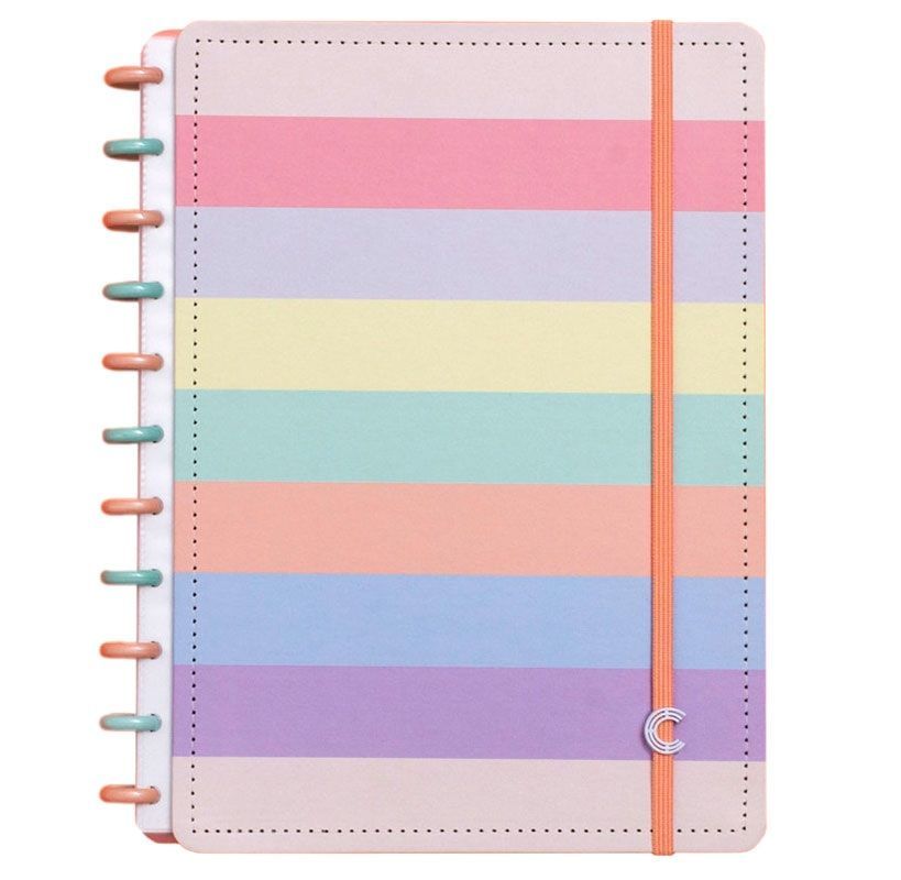 Caderno Inteligente Colegial 10m Arco-Iris Pastel 