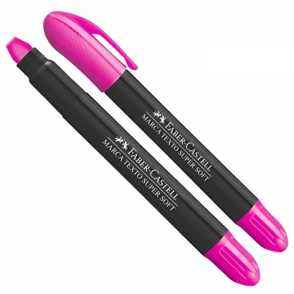 Caneta Marca Texto em Gel Super Soft Rosa Faber Castell 