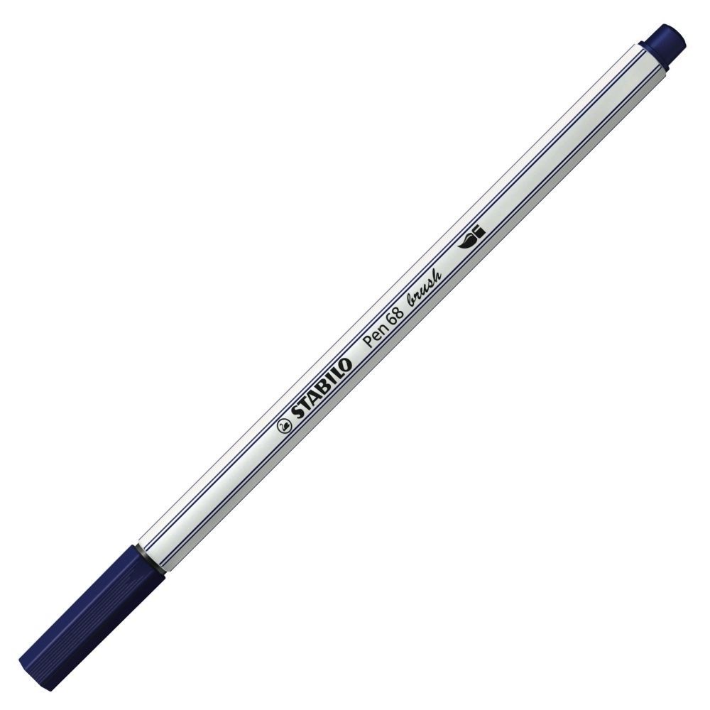 Caneta Brush Pen Stabilo 568/22 Azul Marinho