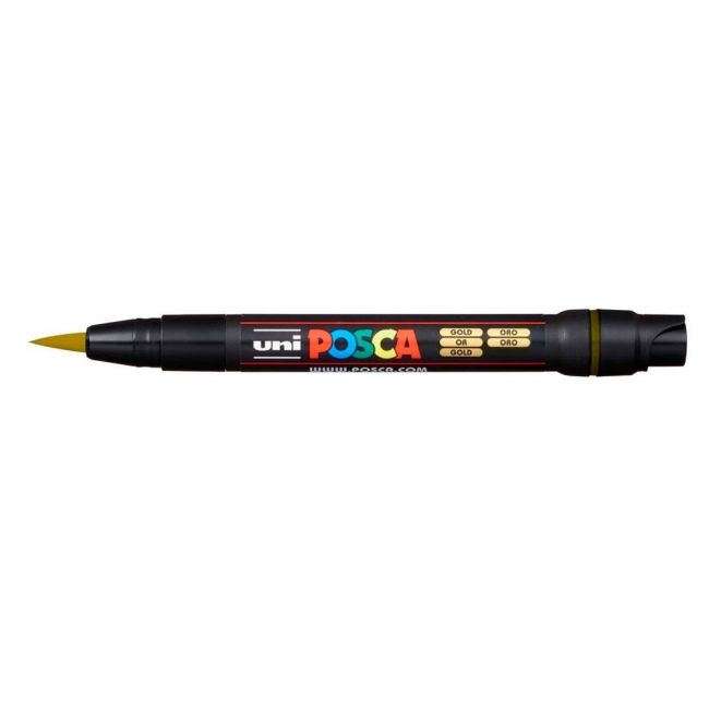 Caneta Uni-Ball Posca PCF-350 Brush - Ouro