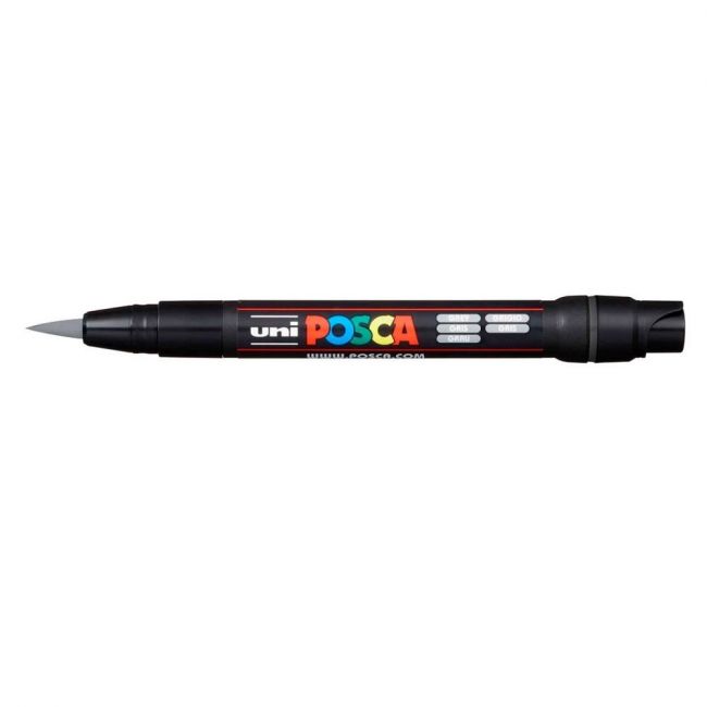 Caneta Uni-Ball Posca PCF-350 Brush - Prata