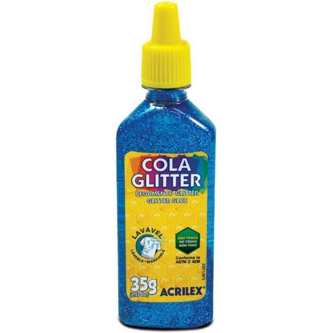 Cola Glitter Acrilex Avulsa 35g Azul