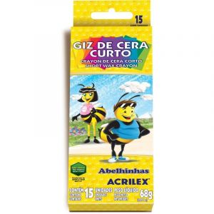 Giz de Cera Curto Acrilex C/15 Cores 