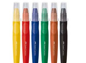 Giz de Cera Jumbo Retratil Supermacio 06 Cores Faber-Castell