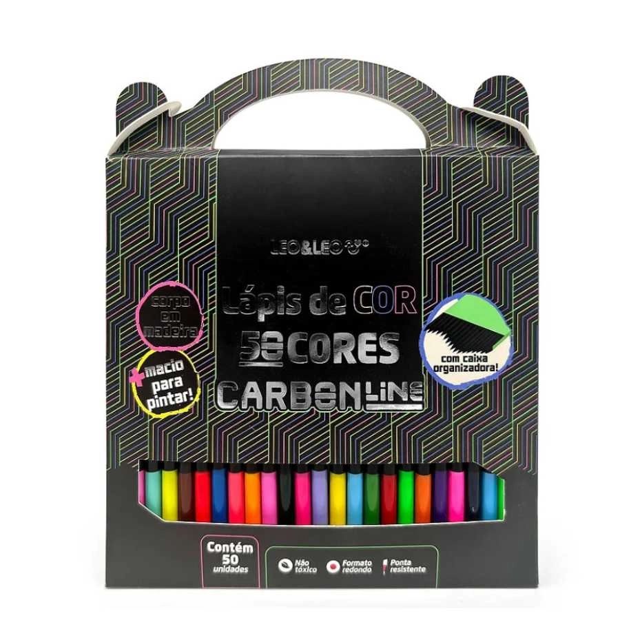 Lapis de cor 50 Cores Carbon Line Redondo Leo e Leo