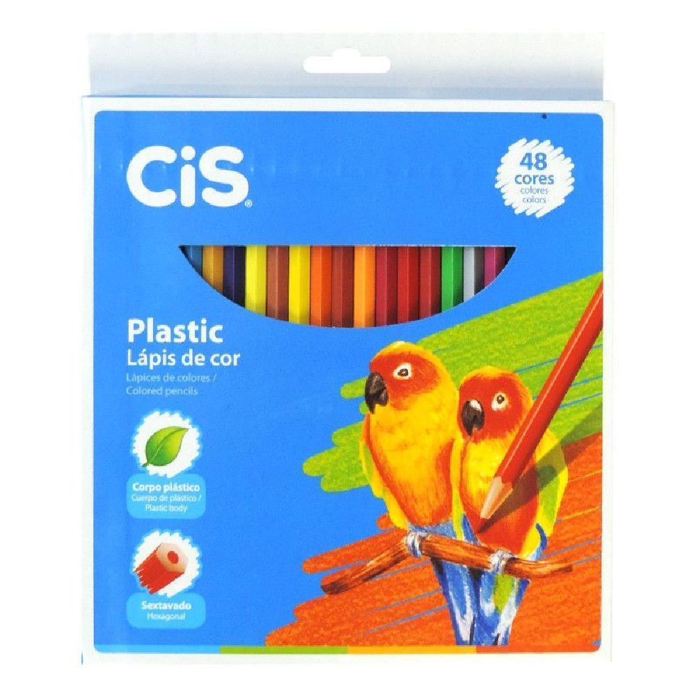 Lápis de Cor 48 Cores Cis Plastic Sextavado 