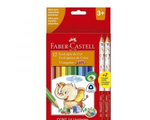 Lápis de Cor Jumbo 12 Cores Triangular Faber Castell 