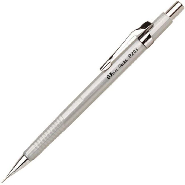 Lapiseira Pentel Sharp Tradicional P203 0.3mm Prata