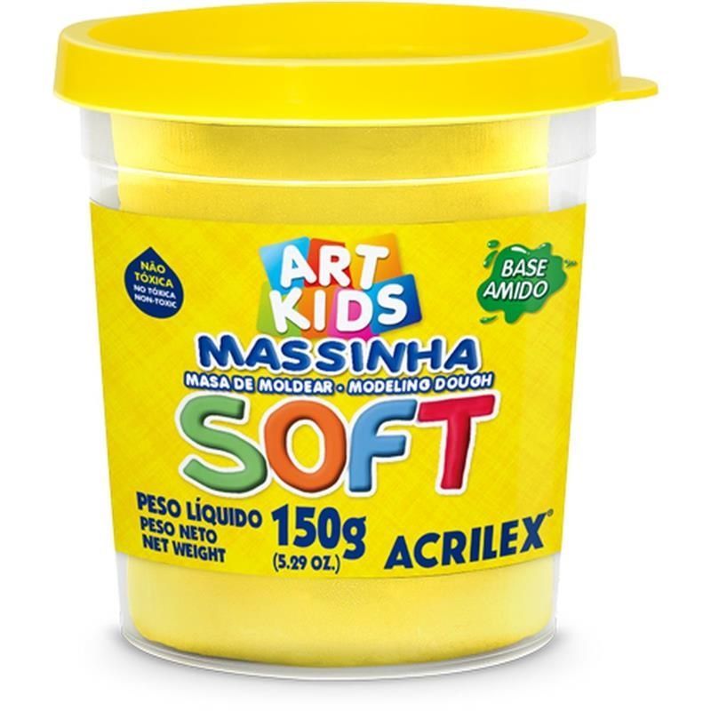 Massa de Modelar Soft Acrilex Amarelo Limao 150g