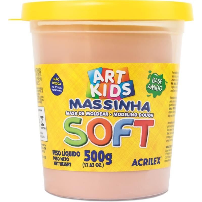 Massa de Modelar Soft Acrilex Amarelo Pessego 500g