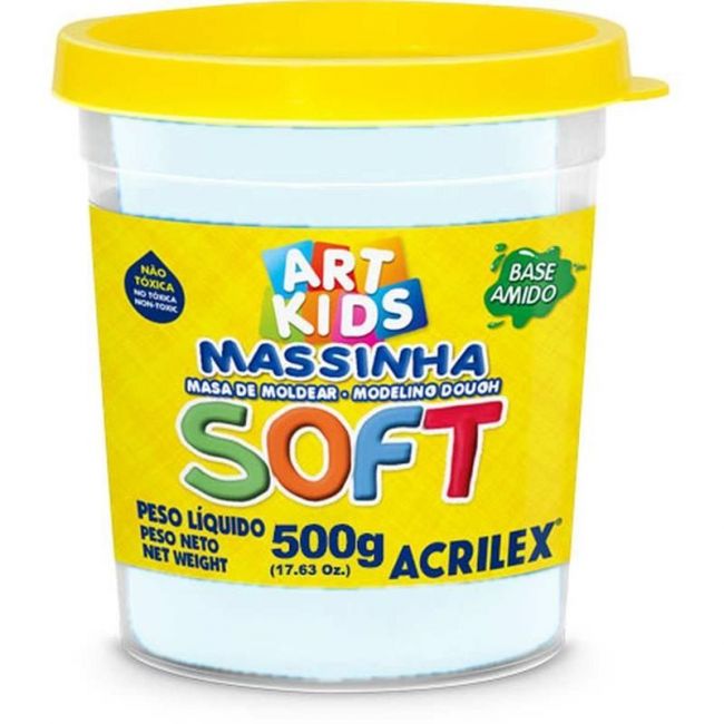 Massa de Modelar Soft Acrilex Branco Neve 500g