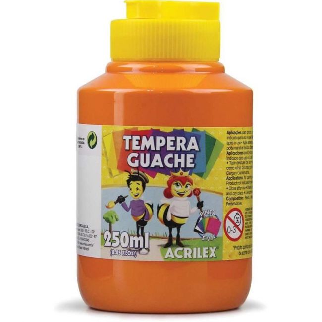 Tinta Guache Acrilex 250ml - Laranja