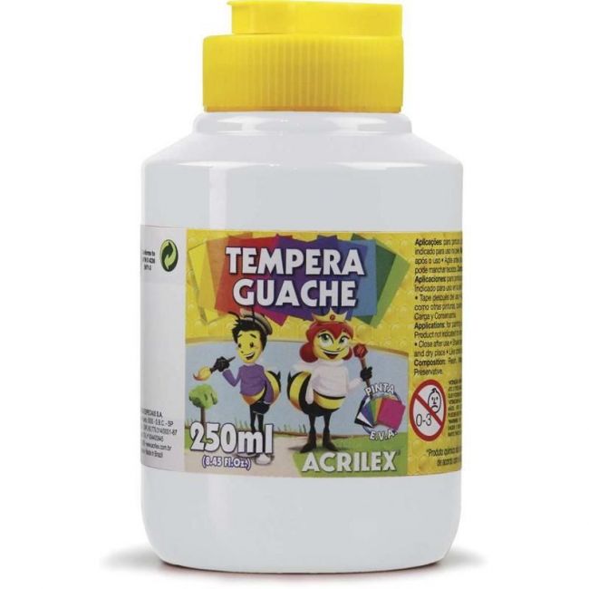 Tinta Guache Acrilex 250ml - Branco